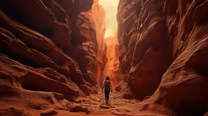 ruins illuminated by a beautiful sunset generative ai