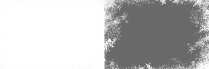  Winter ice snow frozen crystals frostwork frame on transparent background, Snowflake Christmas overlays, snow texture, Holiday photo effect - obrazy, fototapety, plakaty