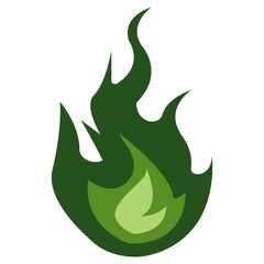 hot green fire vector cartoon 3d rendering