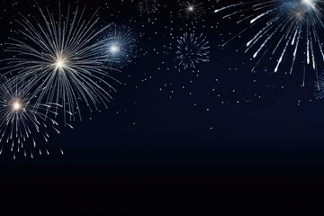 Fototapeta premium Multicolored festival celebration fireworks background at night time