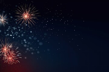 Fototapeta premium Multicolored festival celebration fireworks background at night time