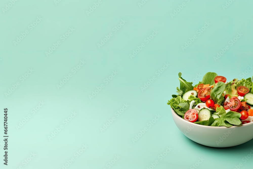 Wall mural Salad Vegetables and Ingredients Banner With Copy Space