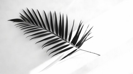 Simplicity and Nature: Palm Leaf Shadows on Light Background in a Minimalistic. AI generated