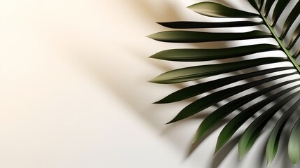 Fototapeta na wymiar Tranquil Palm Tones: Light Background with Realistic Palm Leaf Shadows. AI generated