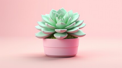 Obraz premium illustration of beautiful pink succulents generative ai