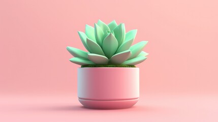 illustration of beautiful pink succulents generative ai