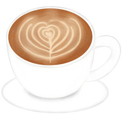 Latte art. Hot coffee 