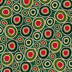Dot art vector circle pattern design from aboriginal art