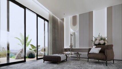 Chair in the living area with contemporary  concept 