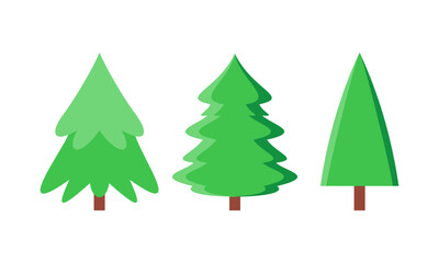 Hand Drawn Cartoon Christmas Trees Collection for Christmas Stock Illustration
