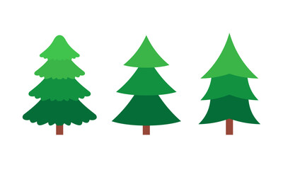Hand Drawn Cartoon Christmas Trees Collection for Christmas Stock Illustration