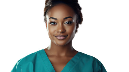 Portrait of a young African American female nurse - obrazy, fototapety, plakaty