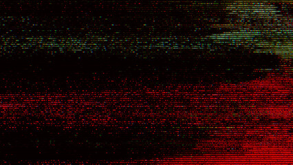 Glitch noise static television VFX. Visual video effects stripes background, CRT tv screen no signal glitch effect - 667744006