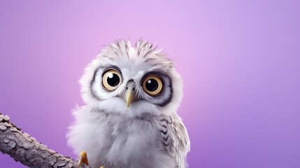 Obraz premium cute illustration of a baby owl generative ai