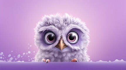Fototapeta premium cute illustration of a baby owl generative ai
