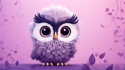 Fototapeta premium cute illustration of a baby owl generative ai
