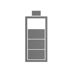 Gray color of battery icon png.