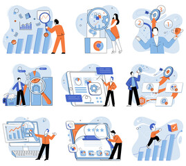 Business manage. Vector illustration. The concept business management involves organizing resources and activities Enterprises require strong leadership to navigate through challenges Effective
