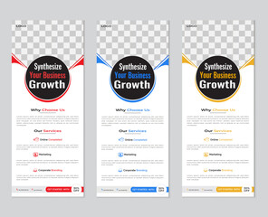 Modern Exhibition Advertising Trend Business Roll Up Banner, Creative Roll up banner for business events, Modern roll up banner design template