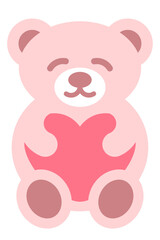vector teddy bear hugging heart