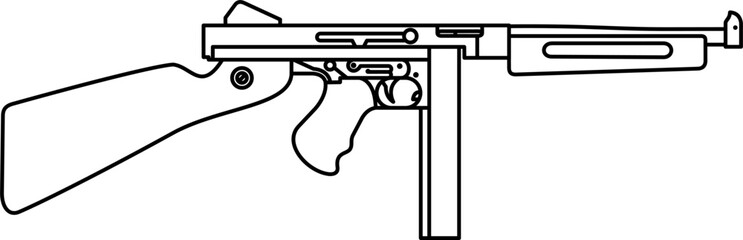 firearm outline vector. military weapons