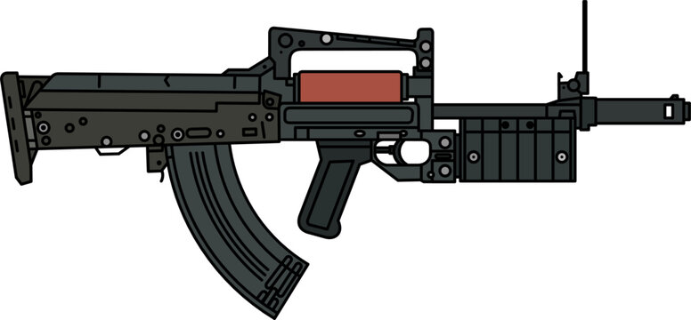 OTs-14 Groza. firearm vector. gun , soldier, shoot