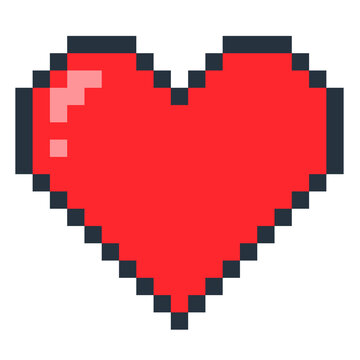 red heart pixel art