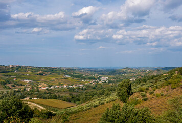 scenic panorama of the green hills of Lazio in Italy