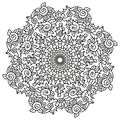 beautiful hand drawn mandala to be colored no stress