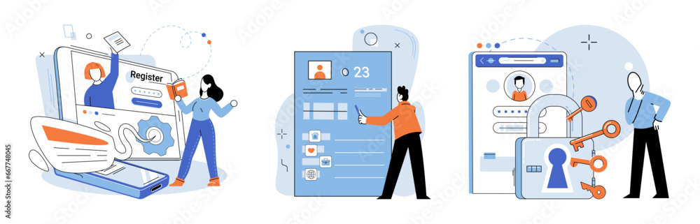 Poster authentication. vector illustration. the user interface should prioritize security without compromis