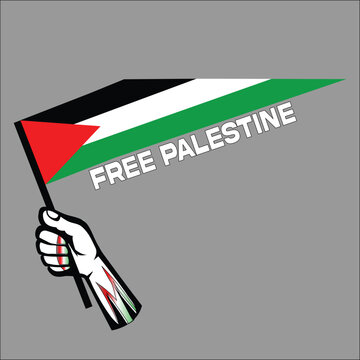 Free Palestine or stand with palestine revolutionary vector design