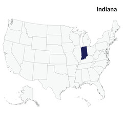 Map of Indiana. Indiana map. USA map