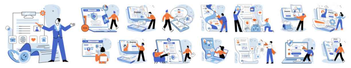 Personal profile. Vector illustration. Privacy settings allow individuals to control visibility their personal profile information Personal profiles serve as comprehensive resumes in digital realm