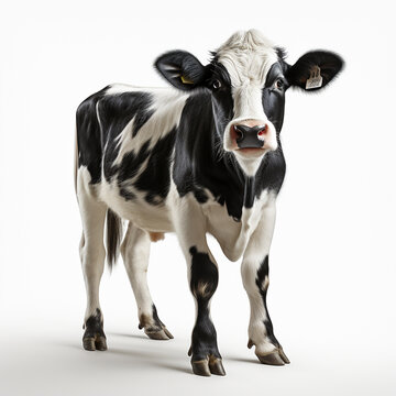 Cow standing isolate on white background , photo realistic
