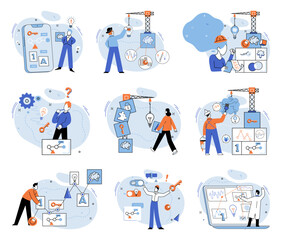 Business idea. Vector illustration. It is spark ignites flame innovation, breathing life into concepts and pushing boundaries what is possible Creative thinking fuels imagination, allowing Creative