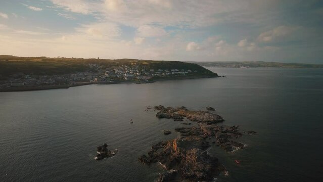 Harbor of Mousehole in Cornwall at Sunset