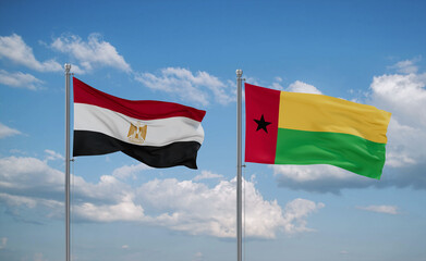 Guinea-Bissau and Egypt flags, country relationship concept