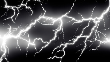 Abstract background of black and white lightning in dark clouds