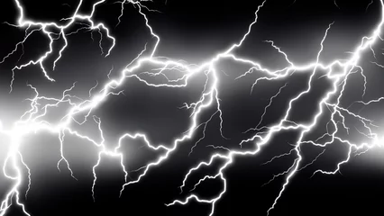Deurstickers Abstract background of black and white lightning in dark clouds © Євдокія Мальшакова