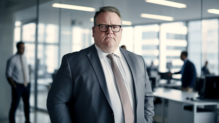 Fototapeta premium Male businessman in suit and tie in office
