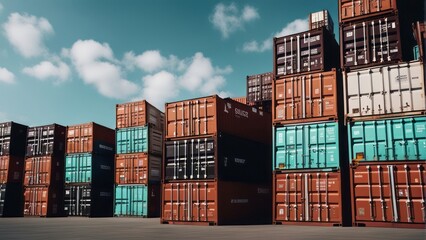 stack of containers at the port