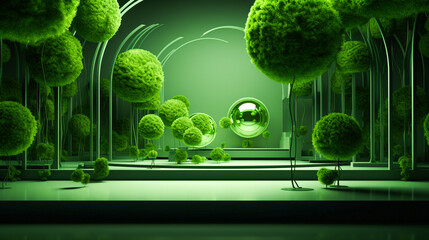 Green plants art design, For art texture, presentation design or web design and web background. Generative AI.
