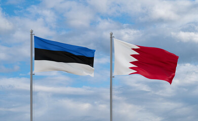 Bahrain and Estonia flags, country relationship concept