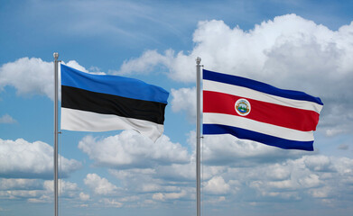 Costa Rico and Estonia flags, country relationship concept
