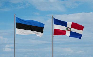 Belgium and Estonia flags, country relationship concept