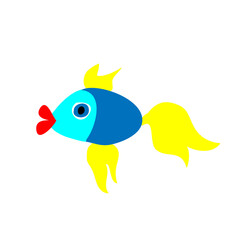 Vector hand drawn illustration of a fish on a white background