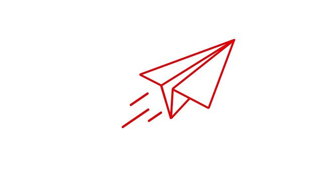 Send Message faster icon with Paper Plane Animation on White Background.