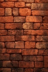 A picture of a brick wall with visible cracks and fissures. This image can be used as a background or texture for various design projects