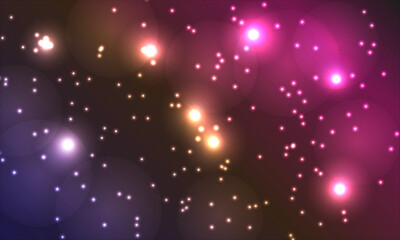 Abstract bright background. Glowing circles over a dark gradient background.