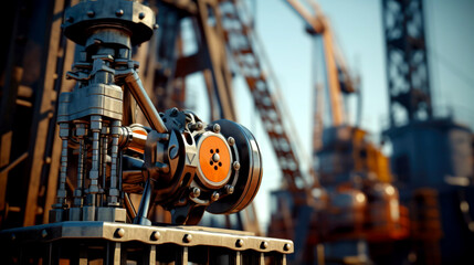 Close up Industrial view at oil refinery plant form industry zone. AI Generated